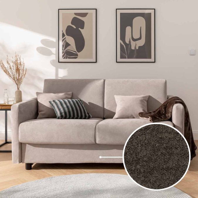 Schlafsofa Riva mit Buffalo | braun 