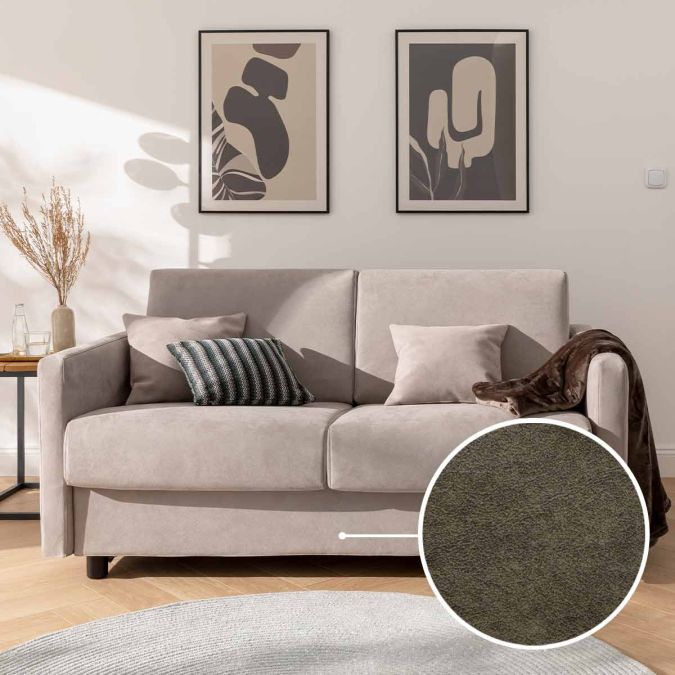Sleeping sofa Riva with Paris | cappuccino 