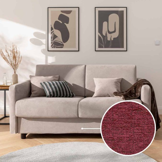 Sleeping sofa Riva with Paris | cherry 
