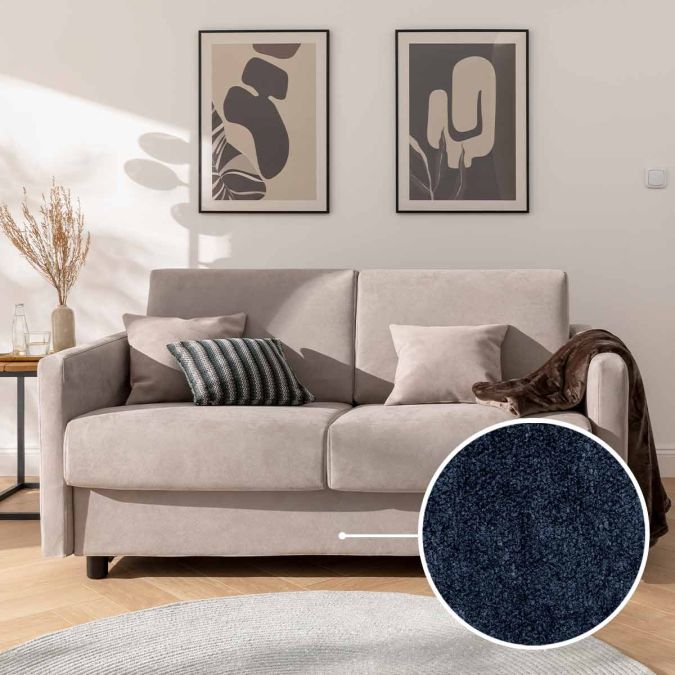 Schlafsofa Riva mit Buffalo | navy 
