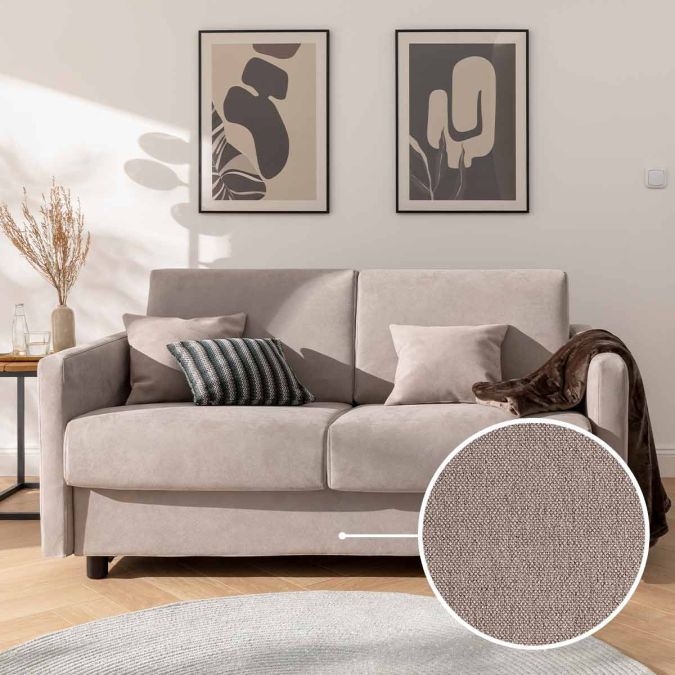 Sleeping sofa Riva with Seattle | beige 