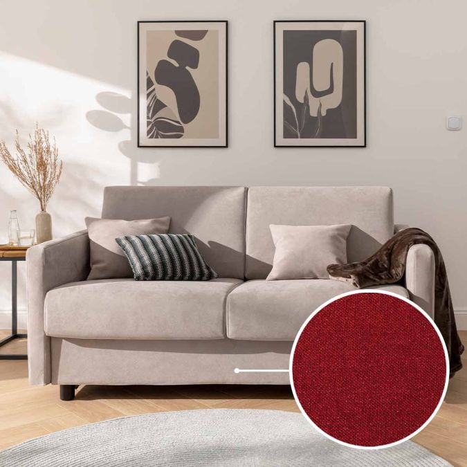 Sleeping sofa Riva with Seattle | burgundy 