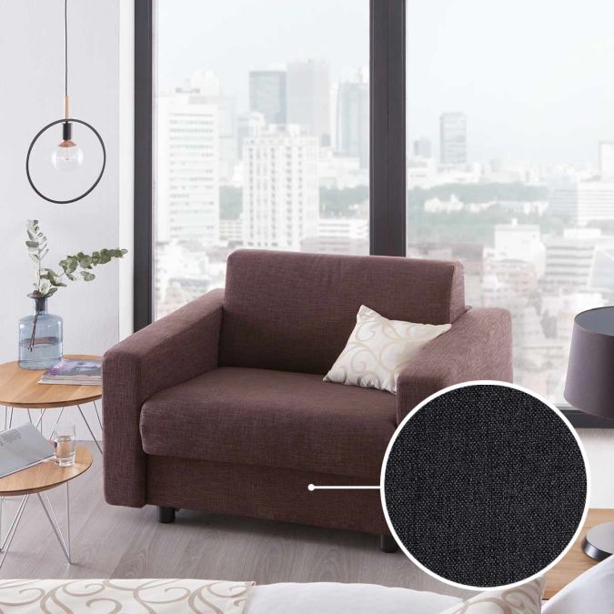 Schlafsofa Riva mit Seattle | anthrazit 