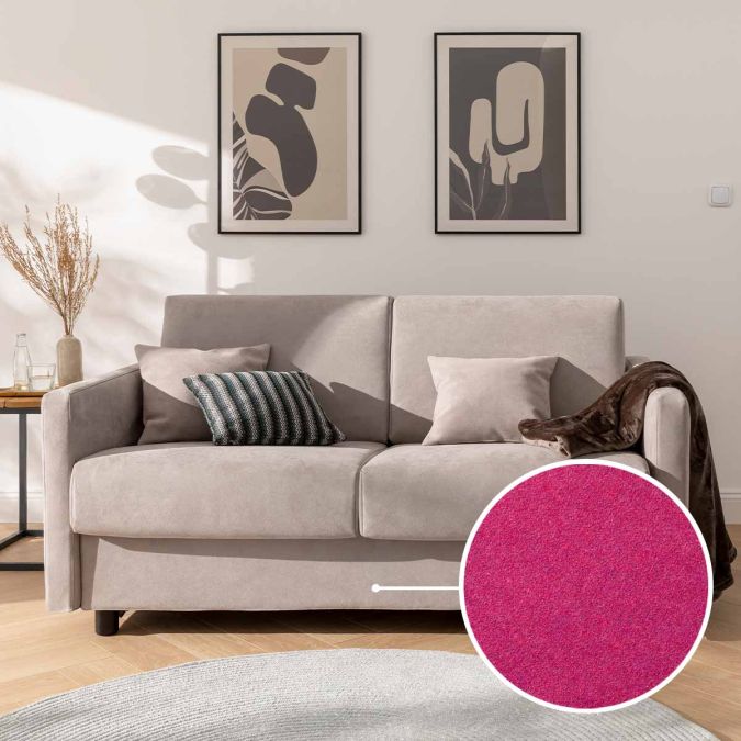 Sleeping sofa Riva with Tirol | pink 