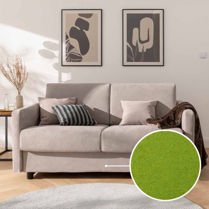 Sleeping sofa Riva with Tirol | moss 