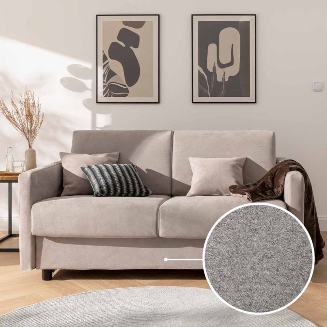 Sleeping sofa Riva with Tirol | grey 