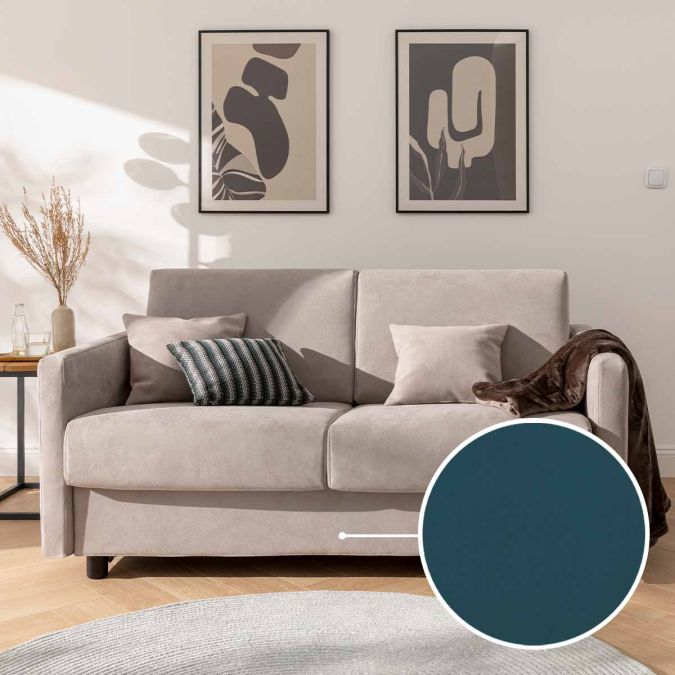 Schlafsofa Riva mit Tunis | petrol 