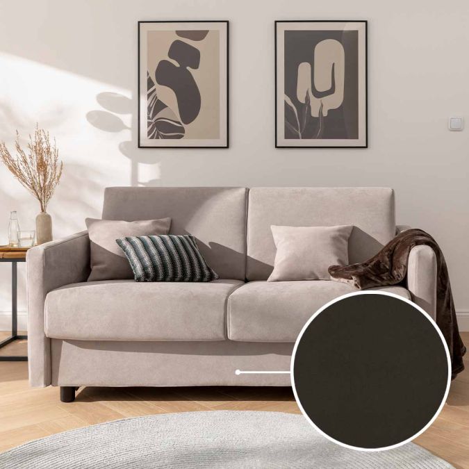 Sleeping sofa Riva with Tunis | chestnut 