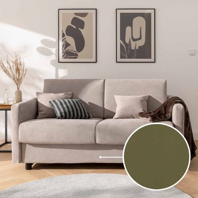 Schlafsofa Riva mit Tunis | oliv 