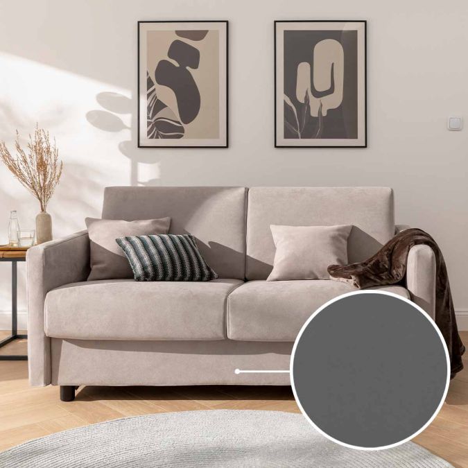 Sleeping sofa Riva with Tunis | grey 