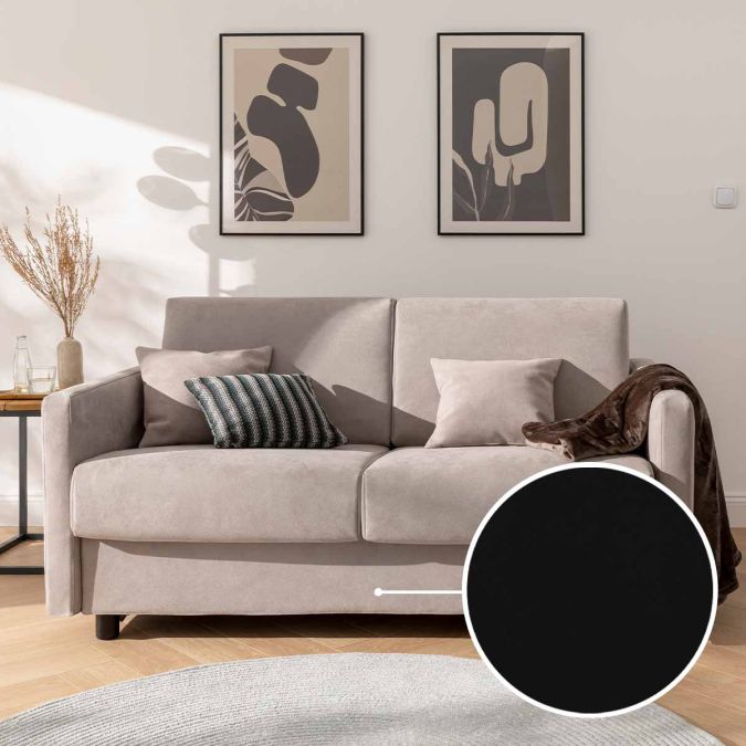 Sleeping sofa Riva with Tunis | black 
