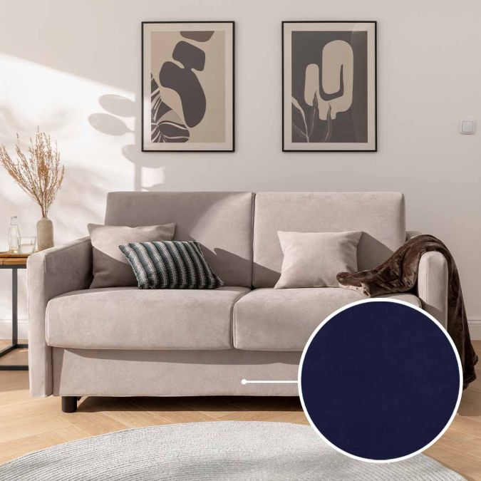 Sleeping sofa Riva with Tunis | navy 
