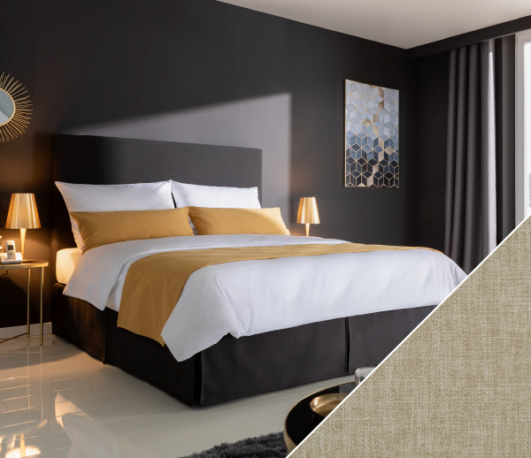 Bed plaid Fano with Olbia | sand 060x270 cm