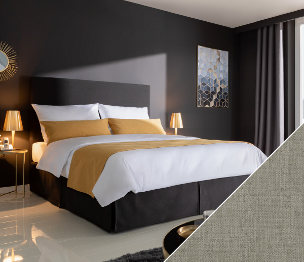 Bed plaid Fano with Olbia | grey 060x230 cm