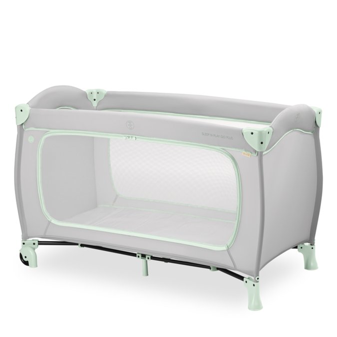 Kinderreisebett Sleepy (mit Rollen) | hellgrau-mint 