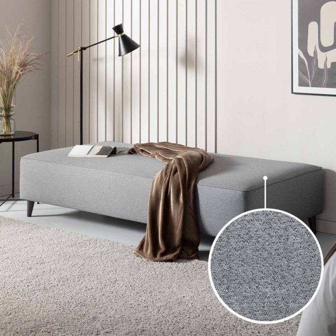 Schlafcouch Bardolino mit Buffalo | grau 