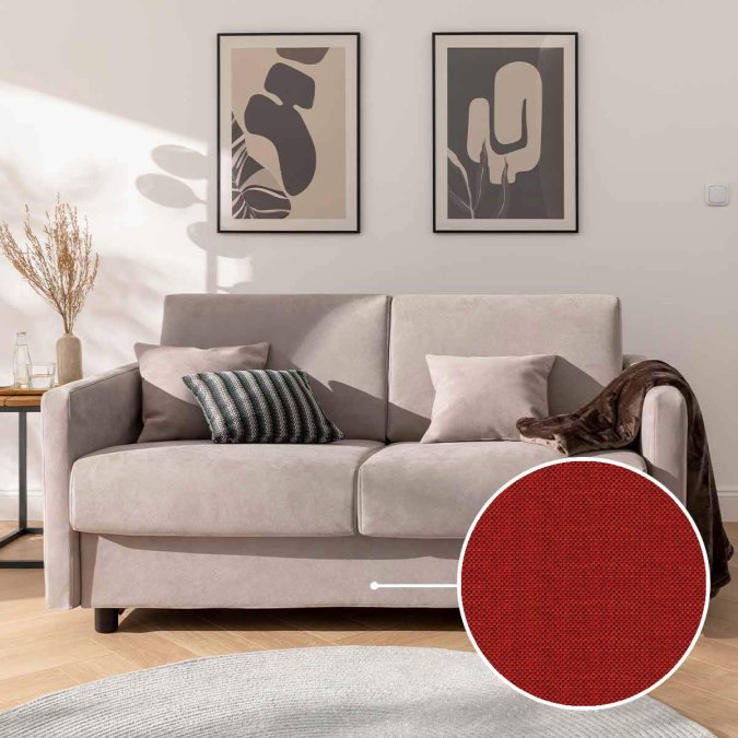 Sleeping sofa Riva with Los Angeles | burgundy 