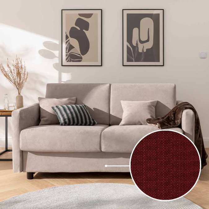 Schlafsofa Riva mit Toronto | burgund 