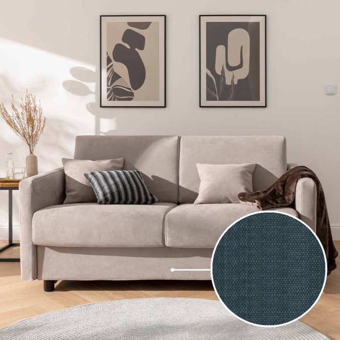 Schlafsofa Riva mit Toronto | blau 