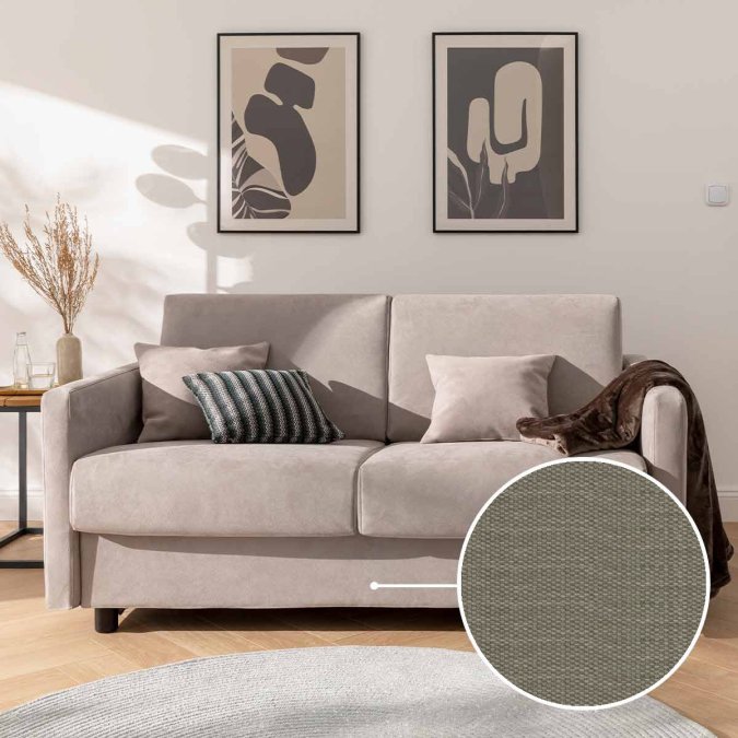 Schlafsofa Riva mit Toronto | hellgrau 