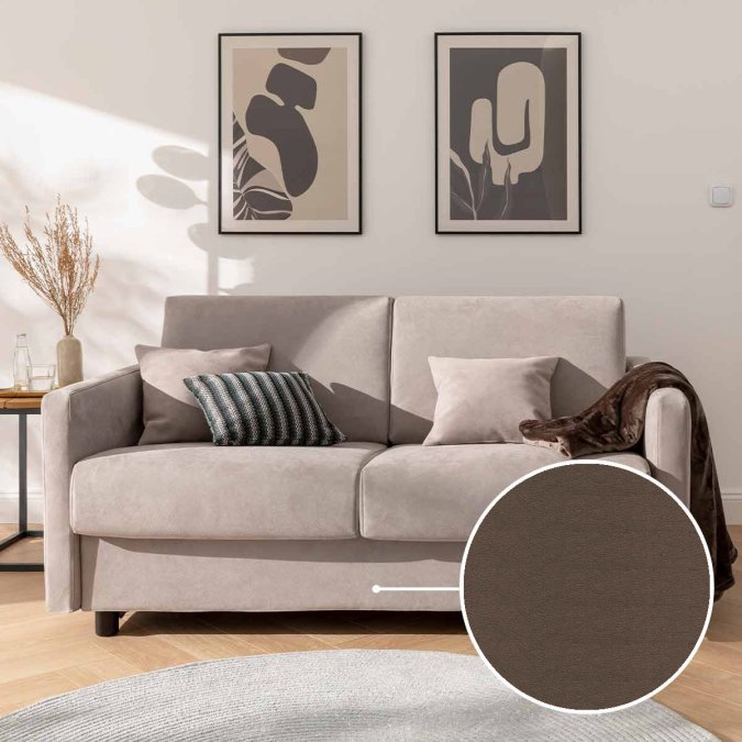 Schlafsofa Riva mit Peru | schoko 