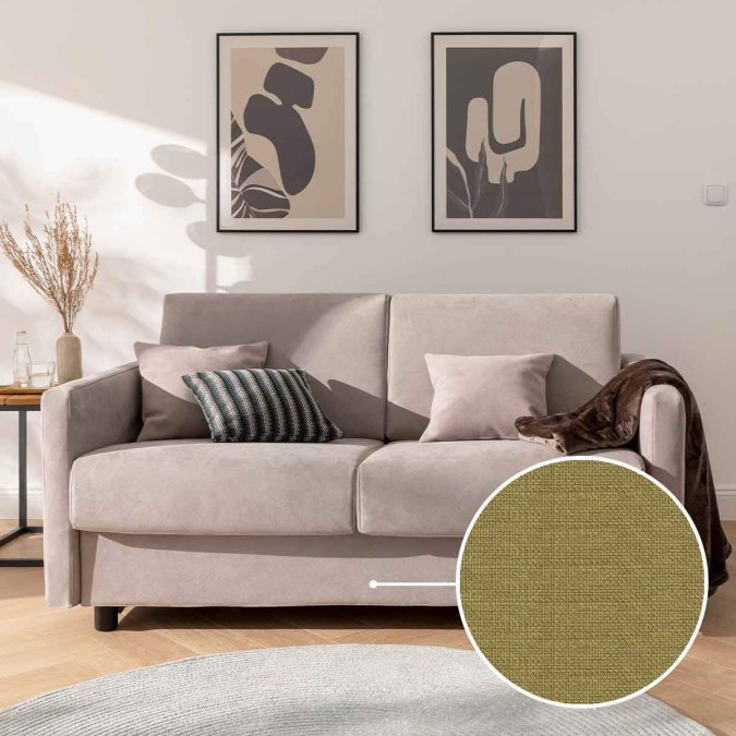 Sleeping sofa Riva with Los Angeles | pistachio-aquamarine 