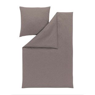 Interlock jersey bed linen set TAKOMA | beige-brown 